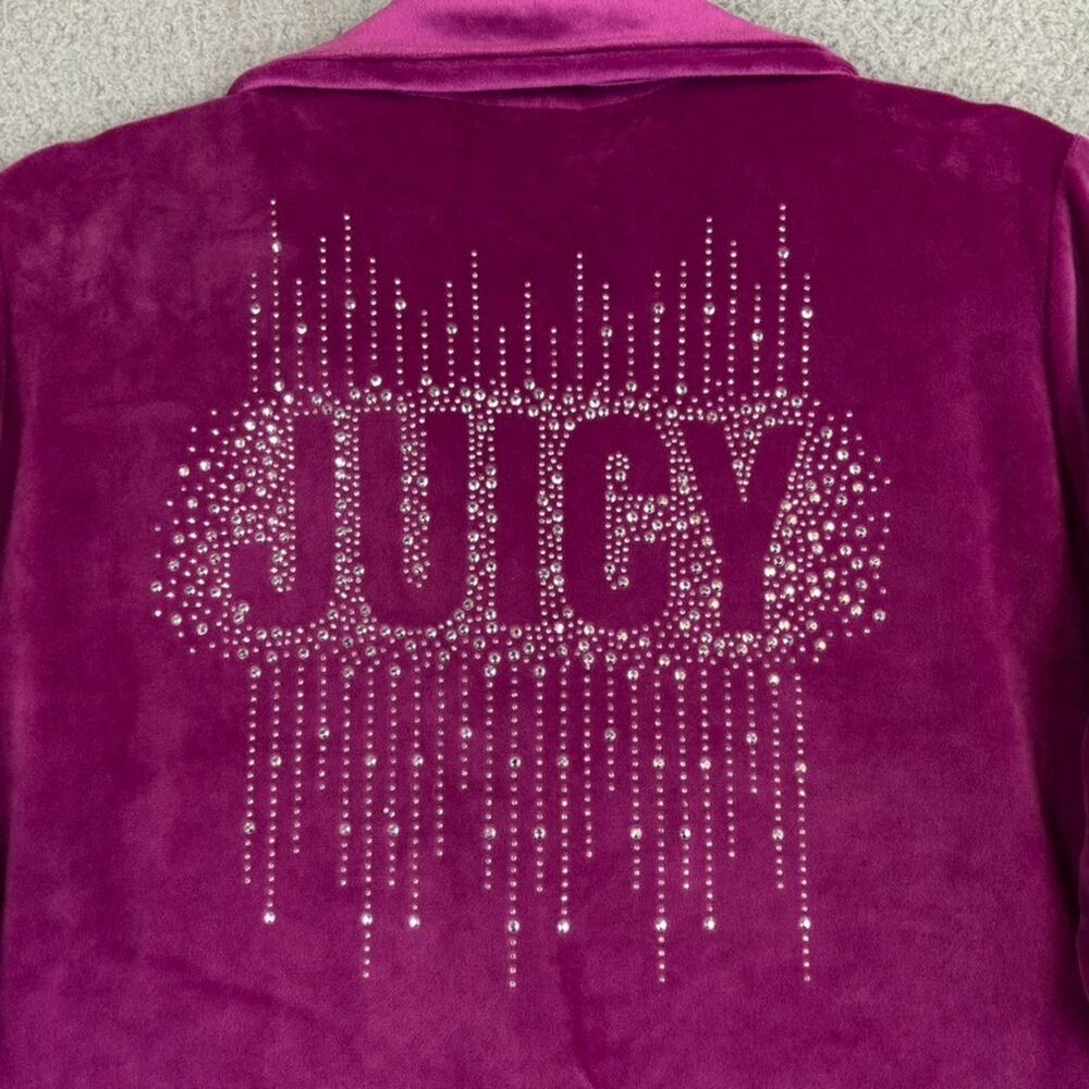 Juicy Couture Velour Top Large Y2k Bling Spell Out Sleepwear Lounge Pajama Logo